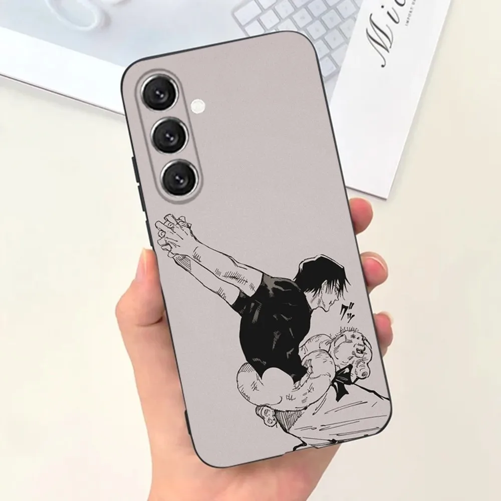 애니메이션 F-Fushiguro Toji 전화 케이스 삼성 S25,S24,S21,S22,S23,S30,Ultra,S20,Plus,Fe,Lite,Note,10,9,5G 블랙 커버