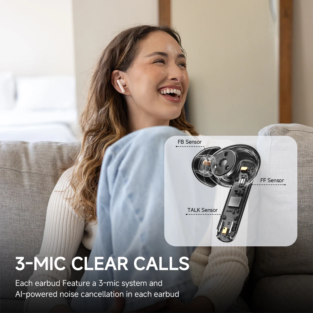 Edifier X5 Pro ANC TWSphones – 6.0 BT, 48H Total Playtime, IP55 Waterproof, 10mm Dual-Layer Drivers, Spatial Sound, 4 ANC Modes, Multipoint, Fast Charging - Image 4