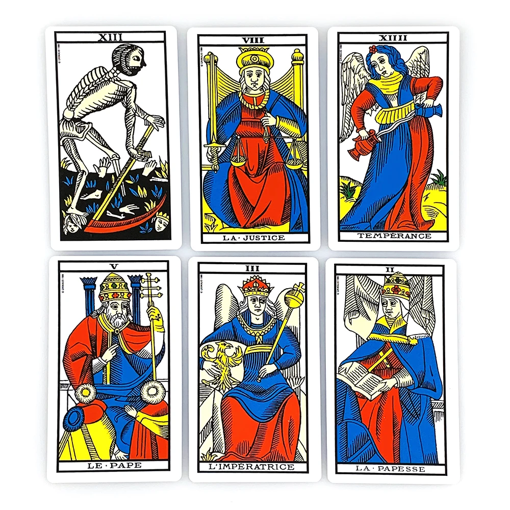 프랑스어 버전. Ancien Tarot De Marseille 카드 클래식 마르세유 타로 데크 초보자를 위한 운세 점술 타로 보드 게임