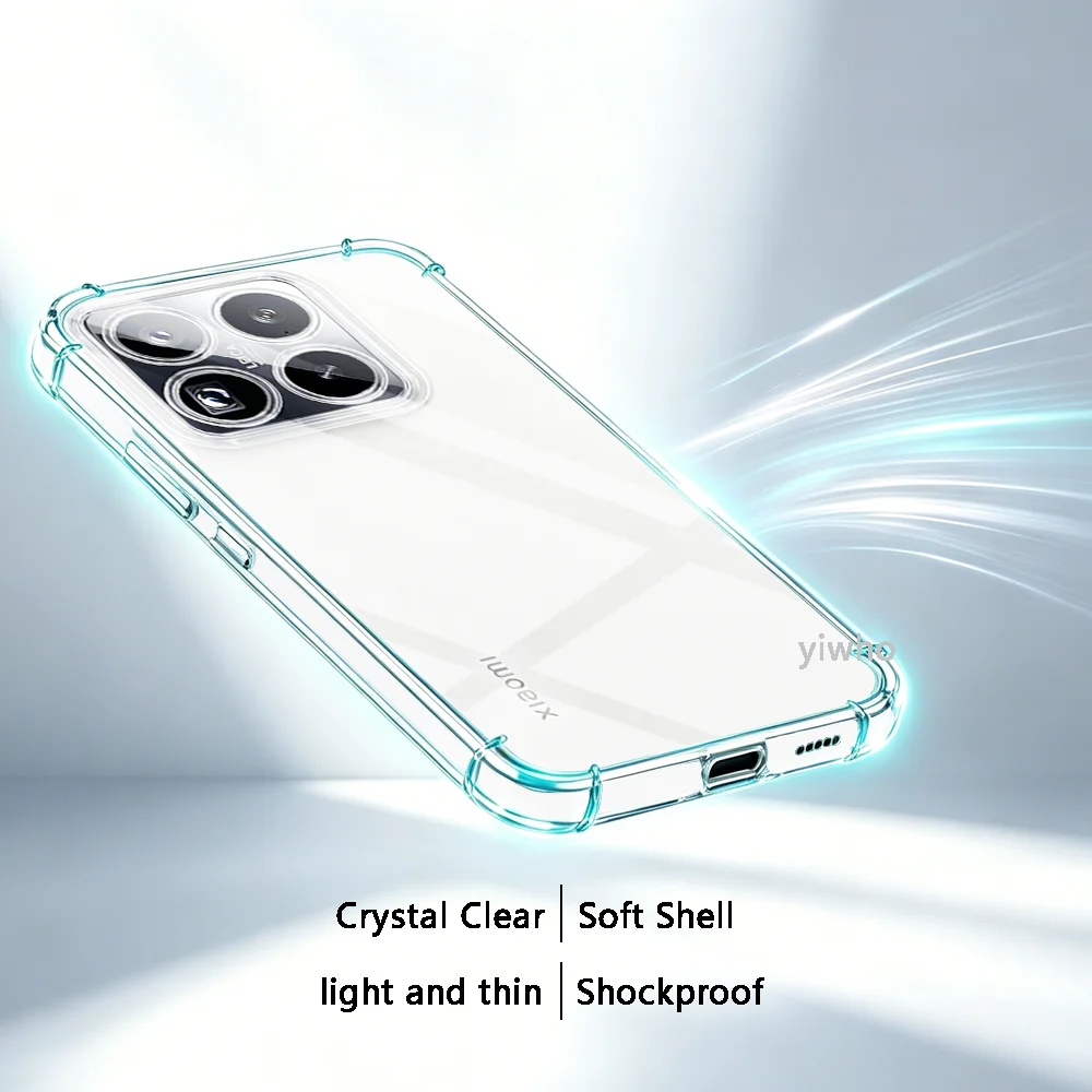 Soft Shockproof Clear TPU Phone Case - Transparent Back Cover Shell
