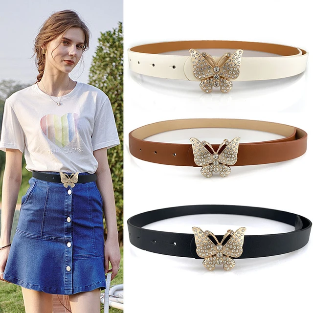 5Pcs/Set Women's Multi-Color PU Leather Jeans Belt with Star Shaped Buckle for Everyday Wear, 80 Animal Multicolor