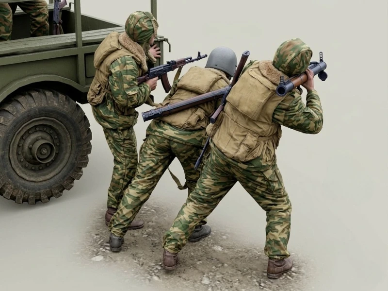 1/16 스케일 다이캐스트 수지 피규어 모델 키트 러시아 내부군이 적을 조준하고 있다(트럭 없음) 조립되지 않음 도색되지 않음