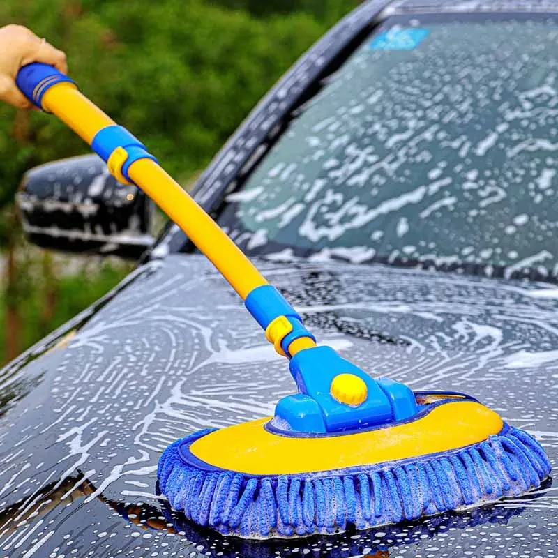 CarCleaningBrushDetailingAdjustableSuperAbsorbentCarWashBrushTelescopingLongHandle