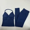 Impact 2 Pieces Set Yoga Leggings Set Women Backless Tank Tops High Waist Scrunch Gym Suit Fitness Clothes Outfit Yoga Set 6