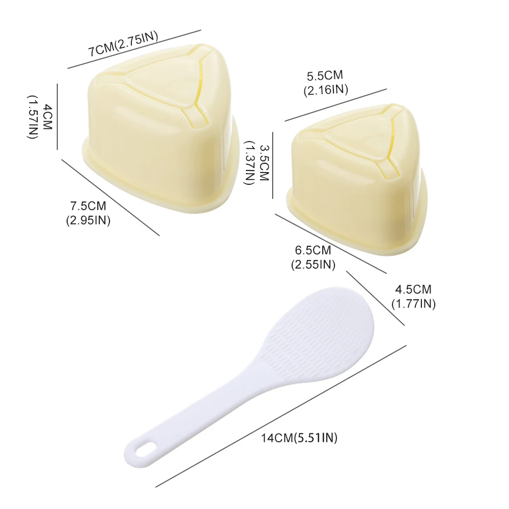 3PCS 스시 몰드 세트 오니기리 삼각형 일본식 도시락 만들기 도구 주방용품 일본 요리용 푸드 프레스