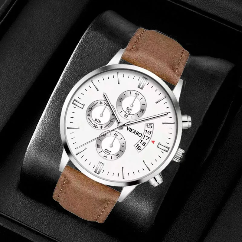 Seiko-reloj de pulsera de cuarzo deportivo para hombre, cronógrafo informal de cuero, regalo de lujo, envío gratis