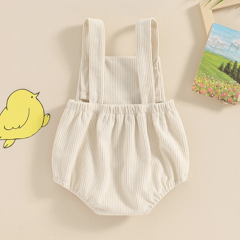 

Baby Boy Girl Summer Clothes Corduroy Romper Sleeveless Farm Chicken Bodysuit Overalls Cute Newborn Outfits
