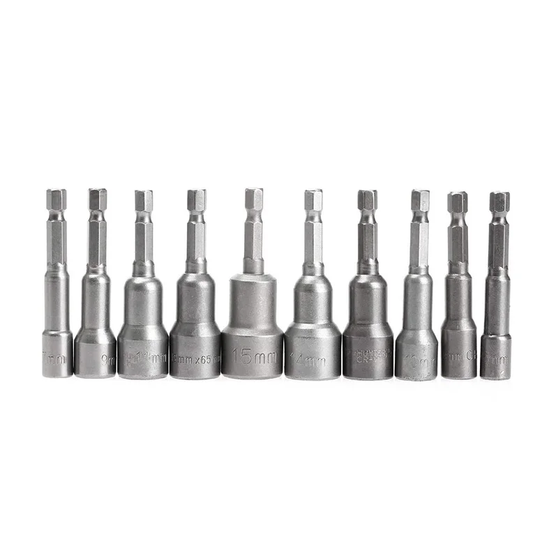 

1pc 6mm-19mm 1/4 Inch Hex Socket Sleeve Nozzles Nut Driver Screwdriver Drill Bit Adapter Hex Power Tools