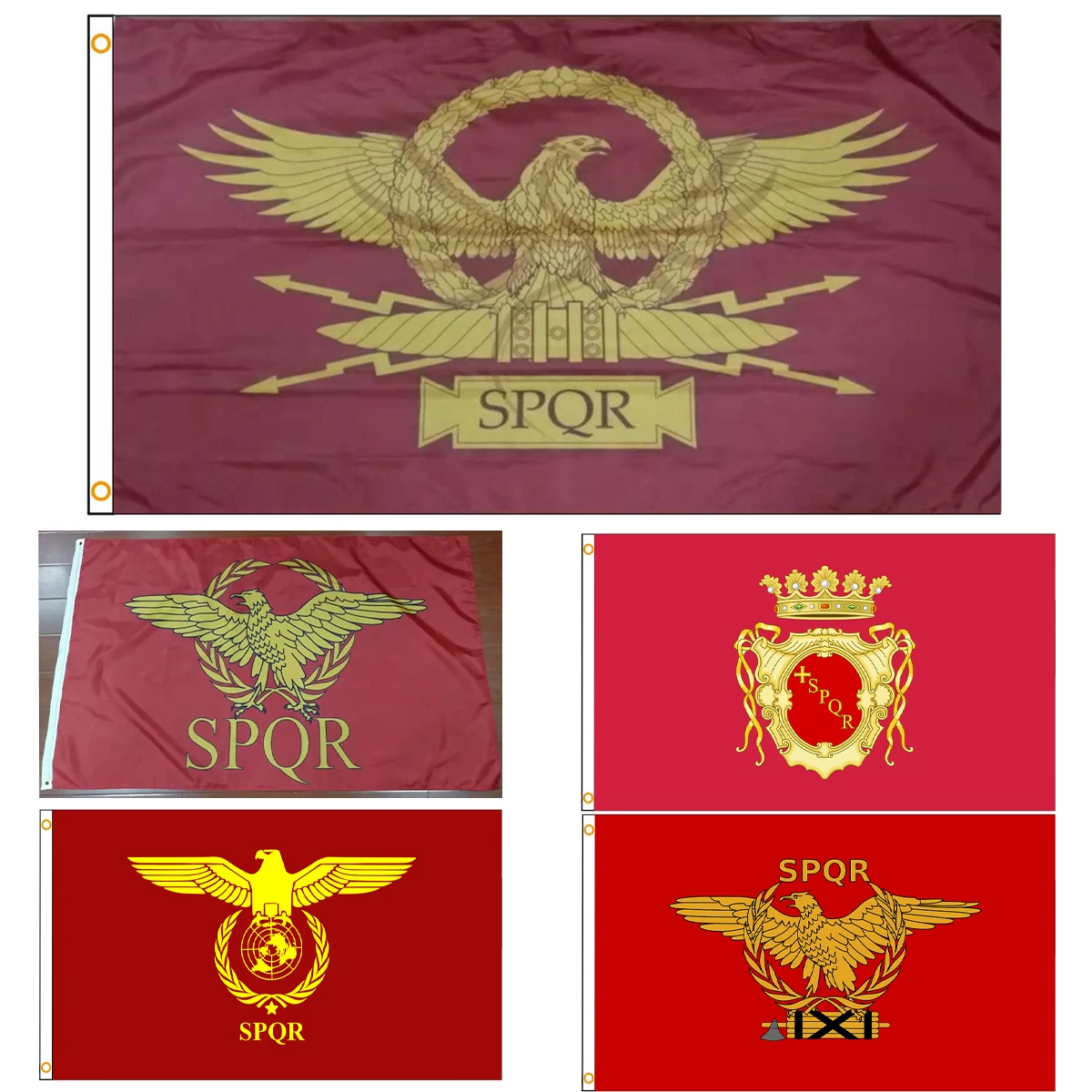 Bandiera Impero Romano 150x90 Cm SPQR - Tessuto Poliestere, Doppia Cucitura - Foto 6