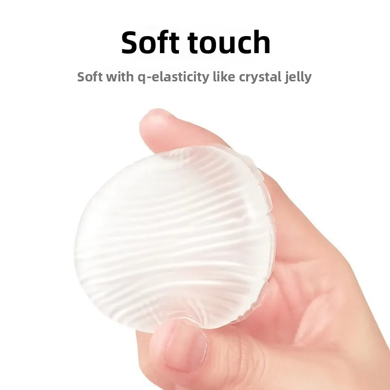 Description Picture 3 of item1/3pcs Jelly Soft Silicone Gel Powder Puff Sponge for Cosmetic Face Foundation BB Cream No Powder Eating Powder Makeup Tool