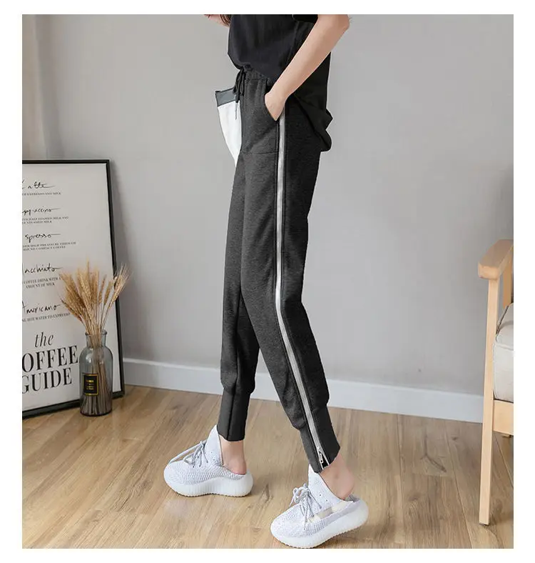 Frauen Zipper Harem Hosen Lose Streetwear Jogginghose Casual Leggings Mode Koreanische Weibliche Cargo Hosen Womnn Hip Hop Hosen – Detail 9