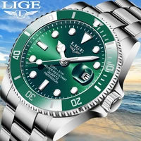 LIGE Diver Watch Men Top Brand Luxury Waterproof Luminous Watches For Men Fashion Military Men's Quartz Wristwatch Reloj Hombre