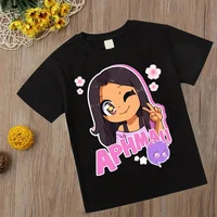 Aphmau T-shirt Kawaii Princess girl T shirt Print Children's Clothing Cartoon Anime Boys Girls Shirt cat print Summer Tops tee 1