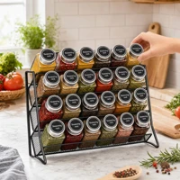 Étagère de rangement murale en fer pour cuisine, grande capacité, design incliné, facile d'accès, étagère de rangement multi-niveaux pour les assaisonnements 1