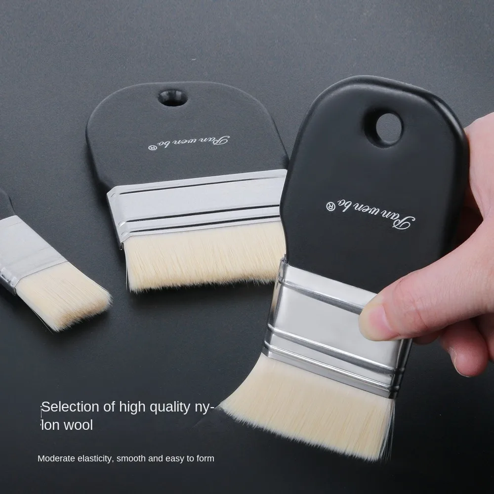 Wooden Handle Painting Brushes Nylon 25mm 50mm 75mm Tip Hair Scrubbing Brush Soft strokes Wall Painting Board Brush Art Supplies