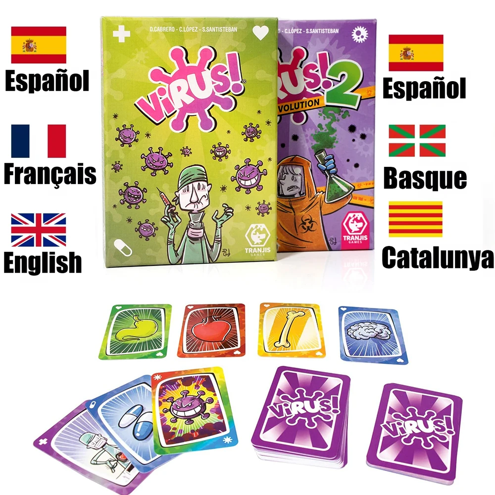 Virus Playing Cards Spanish Version Game Party Family Games