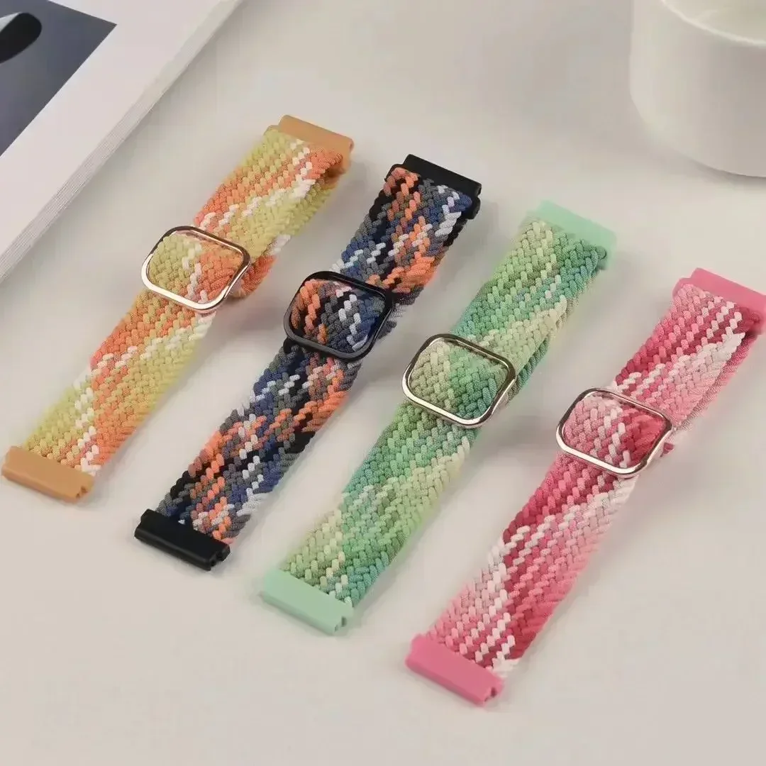 Braided Solo Loop 22mm Nylon Wristband Bracelet Strap