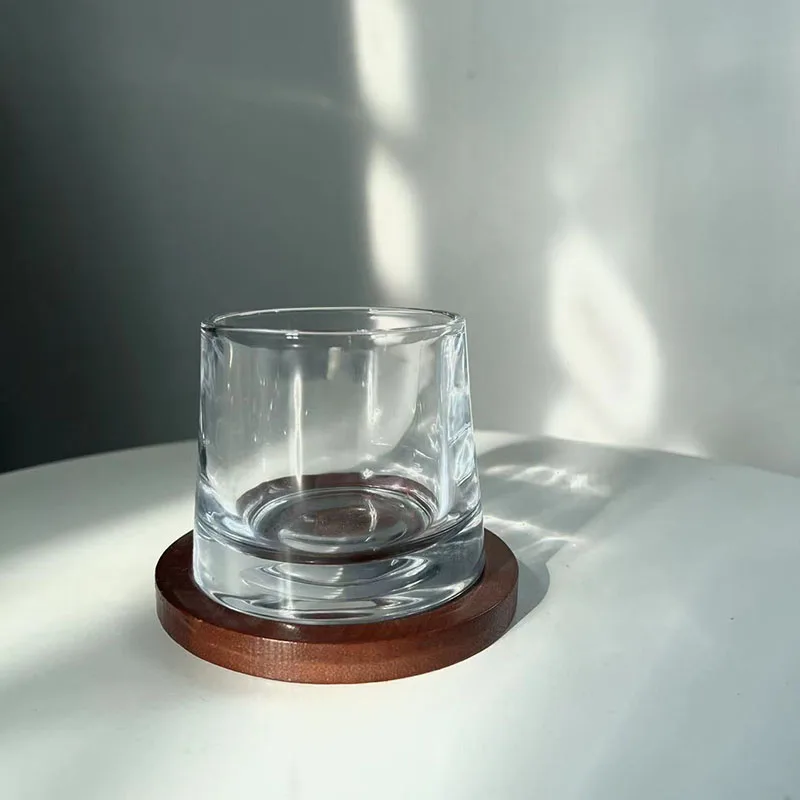 Spinning Cup 5oz 150ml Rotating Wine Glasses Thicken Whisky Vodka Glass for Bar Party Beer Mug Transparent Brandy Cup Drinkware