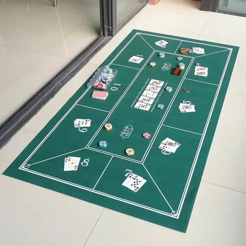 Texas Hold 'em Table Mat 180x90cm Non-woven Tablecloth Poker Card Game Table Cloth Casino Board Game Mat Poker Accessories