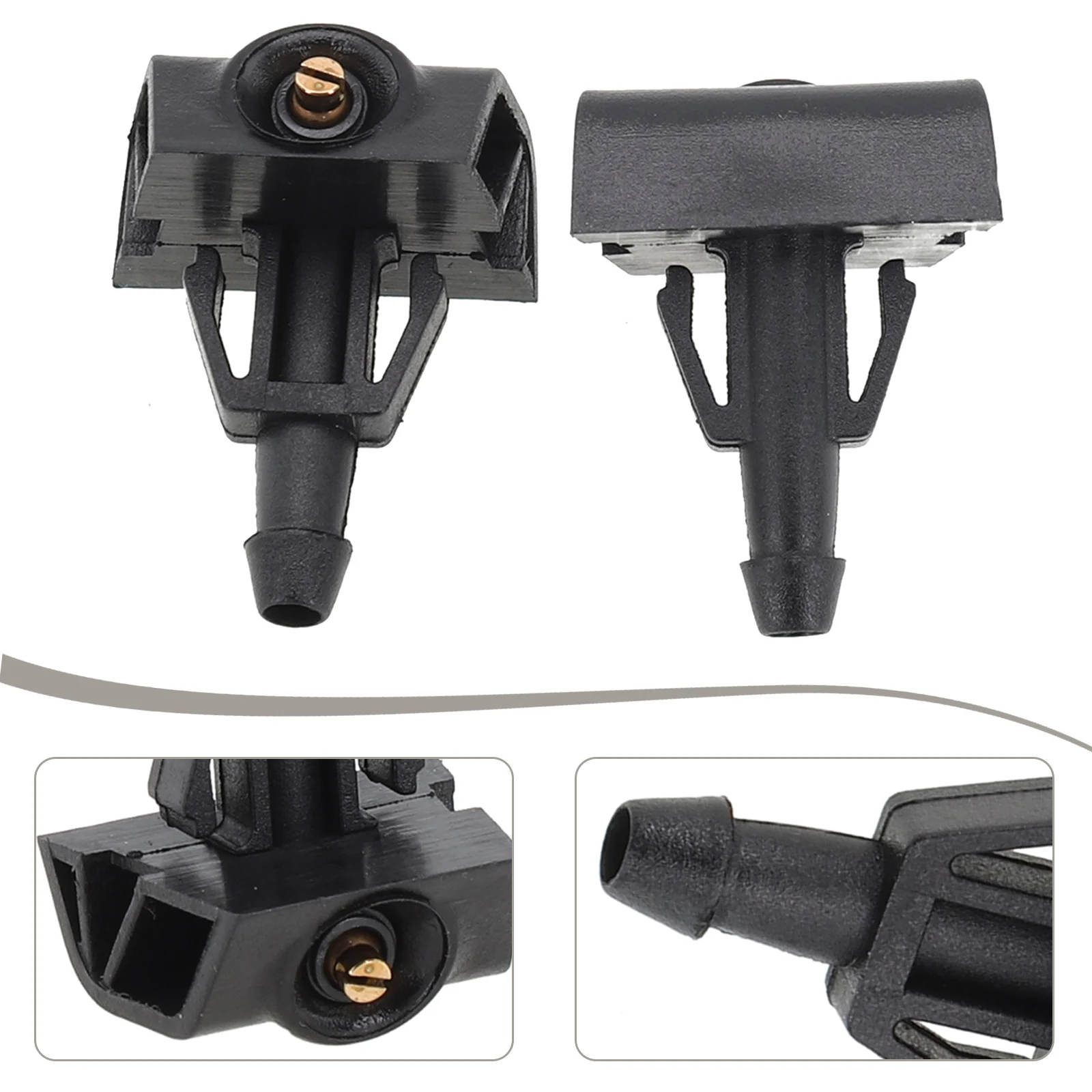 

2Pcs Windscreen Washer Jet Nozzle 28932BA61A For Nissan For JUKE F15 2015-2018 Black Windscreen Washer Jet Nozzle