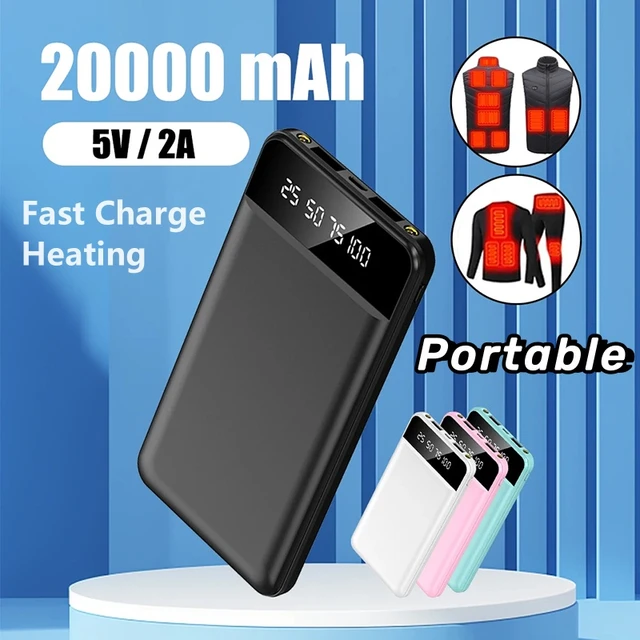 2024 20000mAh Power Bank Mini caricatore portatile ricarica rapida batteria  esterna Dual USB per riscaldamento gilet