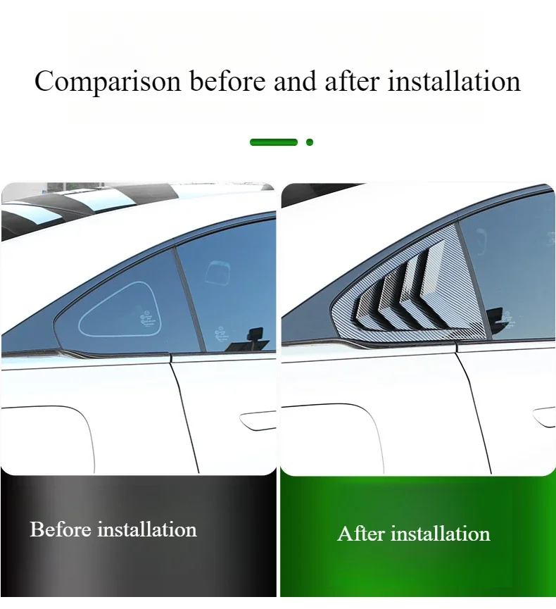 Car Rear Side Triangle Window Louver Decorative Trim Strip Shutter Blind Shades Cover Trim Sticker For Mazda 6e EZ6 2024 2025 detail image 4