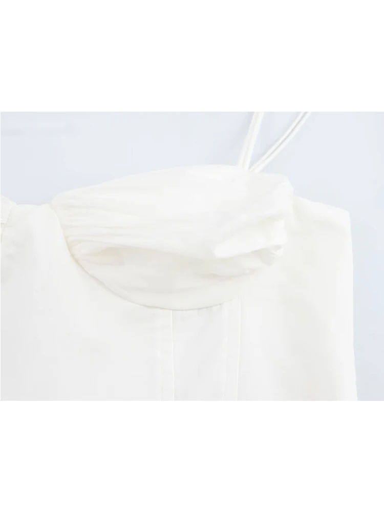 TFMLN Fashion Sweet Whit Camisole For Women's Sexy Sleeveless Ruffle Slim Bra Solid Color Streetwear Y2k Women's Tops Camisole