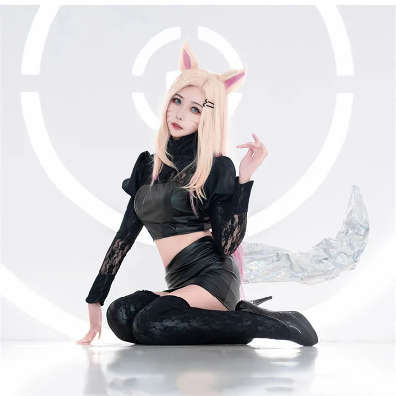 

Vivi-Cos Game LOL The Nine-Tailed Fox Ahri KDA Women's Team Gorgeous Sexy Suit Cosplay Halloween Costume Role Play Party New