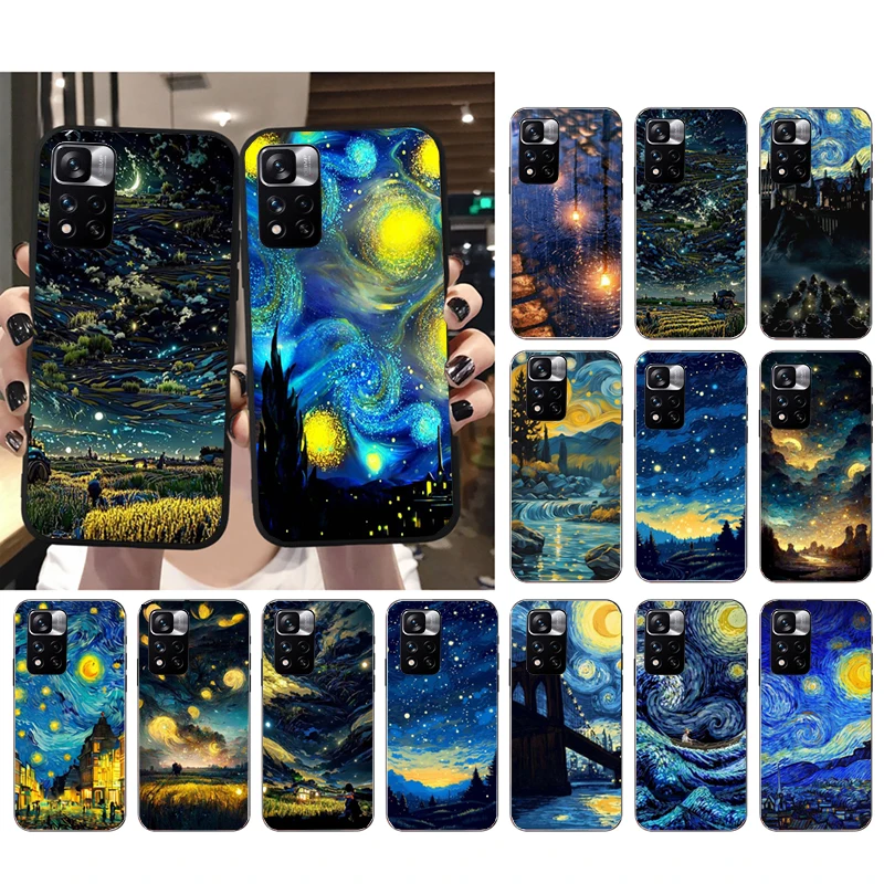 

Aesthetic Night Starry Sky Phone Case For Xiaomi Redmi Note 12 Pro 11S 11 10 Pro 10S Note 12R 12S 12 ProPlus Redmi 10 9C