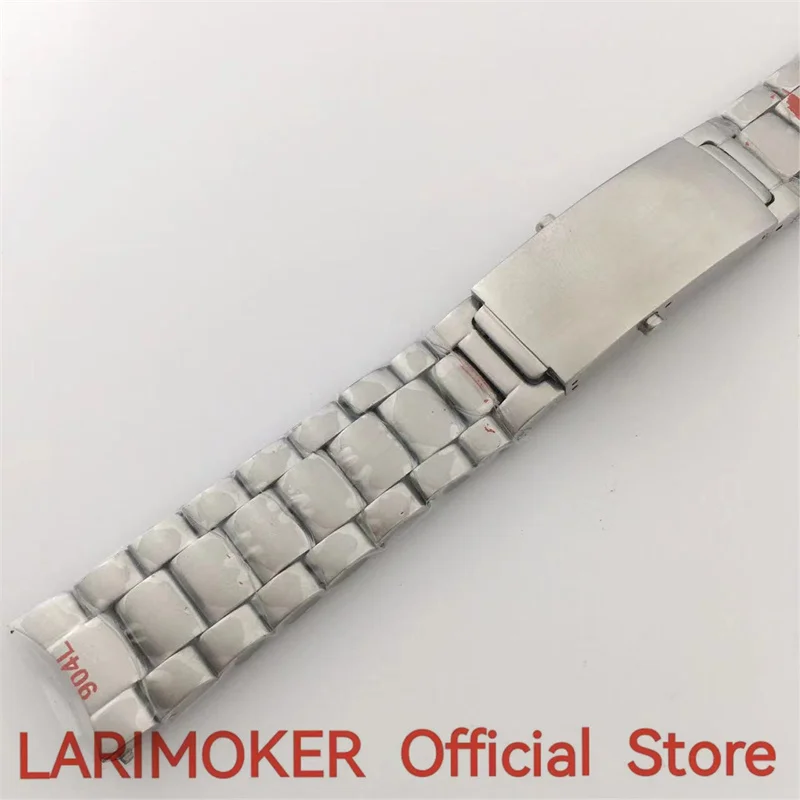 LARIMOKER 20 mm silbernes Edelstahl-Uhrenarmband mit Faltschließe, passend für 39 mm 41 mm Uhrengehäuse-Armband – Detail 4