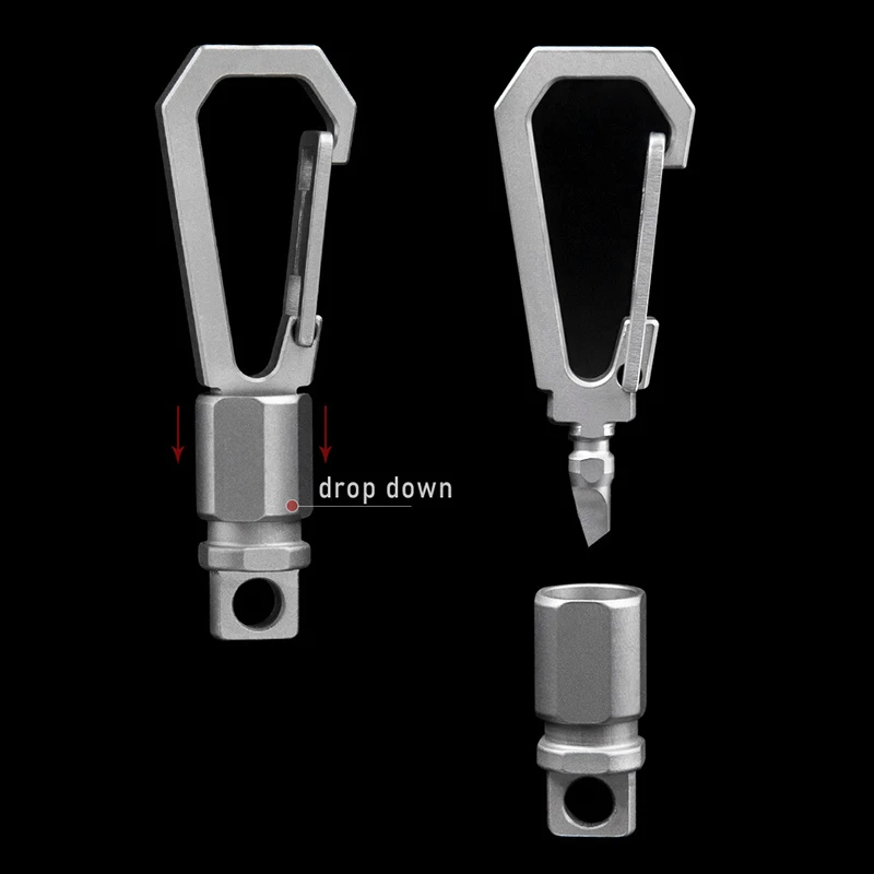 Titanium Can Be 360° Rotatable Quick Release Buckle Men High Quality Multi-Functional Waist Hanging Car Key Chain Hidden Knife