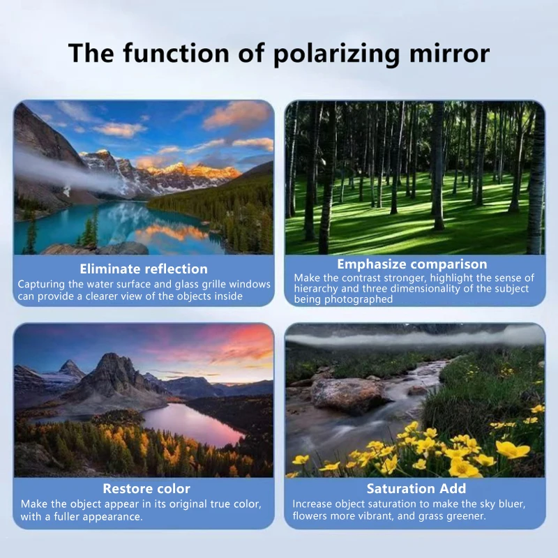 Plastic 1 Set CPL Polarizer Eliminates Reflection And High-Definition Filter Mobile Photography Polarizer Lens Filter With Clip