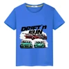 Japanese Car Print 100%Cotton t shirt for kids boy 10years y2k one piece pride tshirt JDM Manga MK Anime Short kids clothes girl 6
