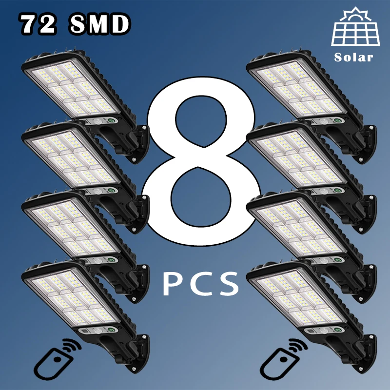 8pcs night club stage lighting ip65 outdoor 18 10w rgbw matrix 4in1 led wall washer dmx led waterproof city color fixture 1~8PCS Solar Lights Outdoor 72 LED Wireless Solar Security Wall Lamp With 3 Mode Waterproof Motion Sensor for Garden Yard Path