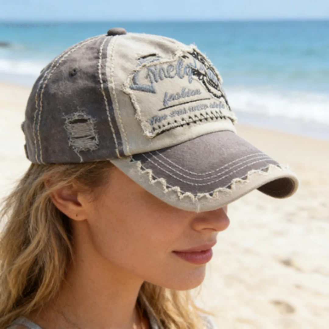 Verstellbare Baseballkappe aus gewaschener Baumwolle mit Haifisch-Stickerei für Herren, Distressed-Sonnenhut für Outdoor, Angeln und Reisen – Detail 19