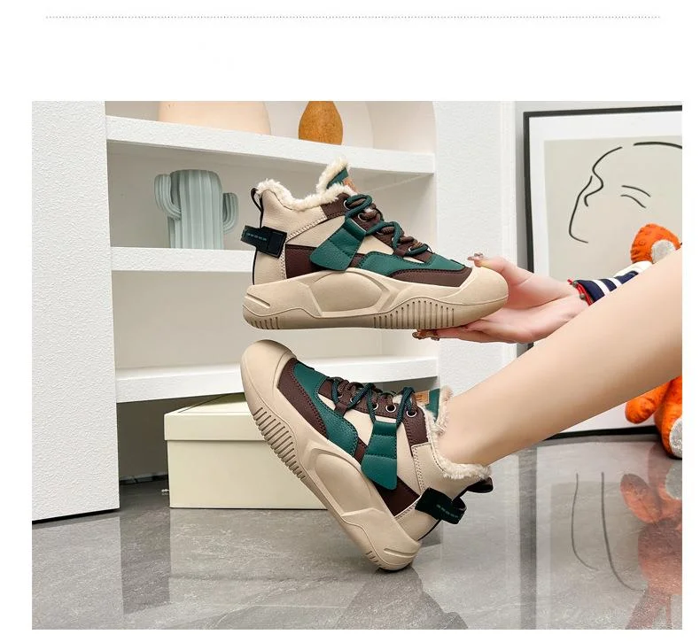 Stivaletti donna alti invernali caldi con piattaforma sneaker_voghion.com