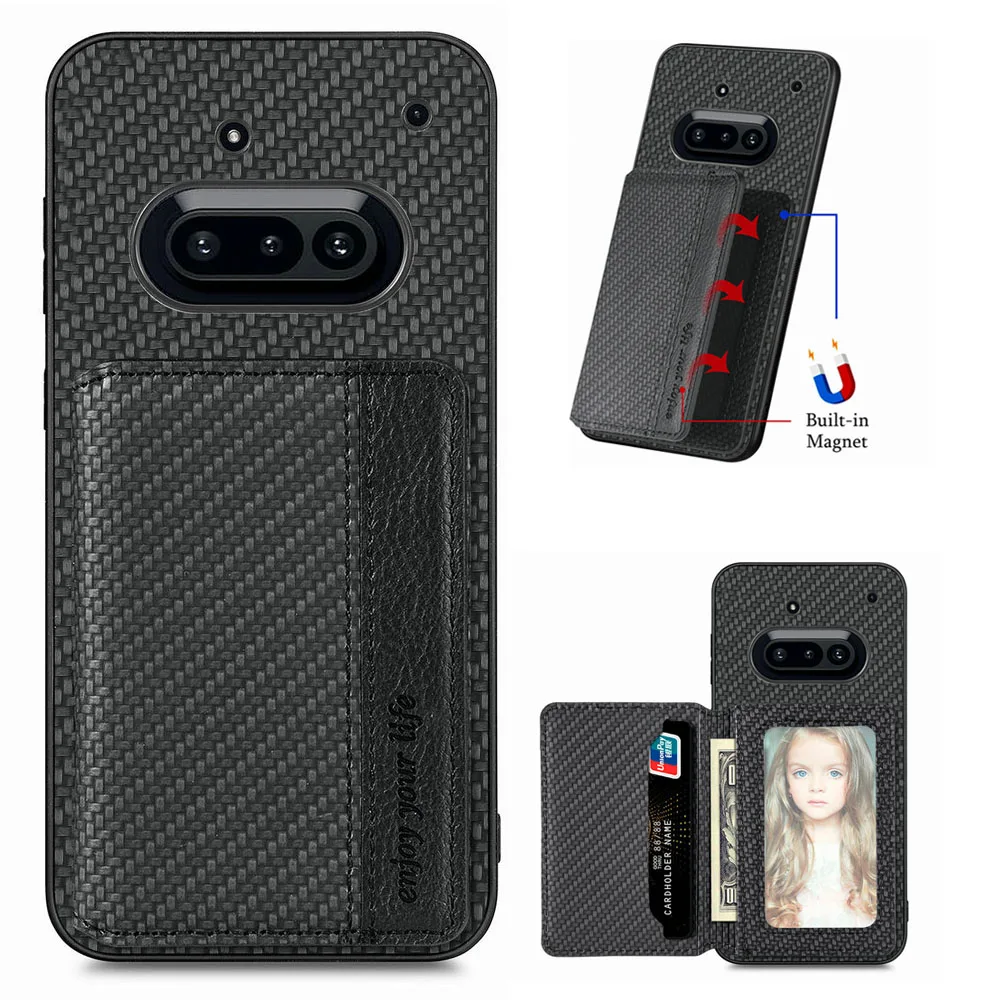 Luxury Leather Wallet Case with RFID Protection and Magnetic Closure