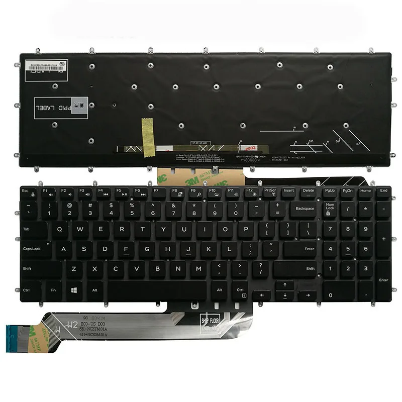 Teclado dos Eua para Dell Inspiron 7567 7566 7577 7587 7570 7580 Portátil Inglês Layout Azul Vermelho Branco Retroiluminado Novo Teclado de substituição - Imagem 2