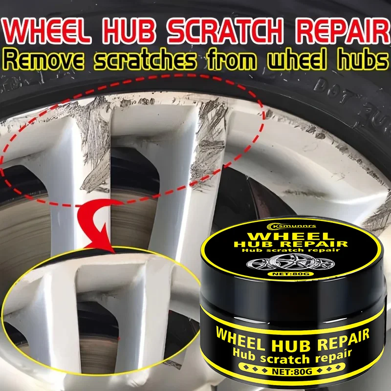 Universal Car Wheel Hub Repair Paste 80g Scratch Fade Removal For Aluminum Alloy Chrome Rims Tire Polish Wax