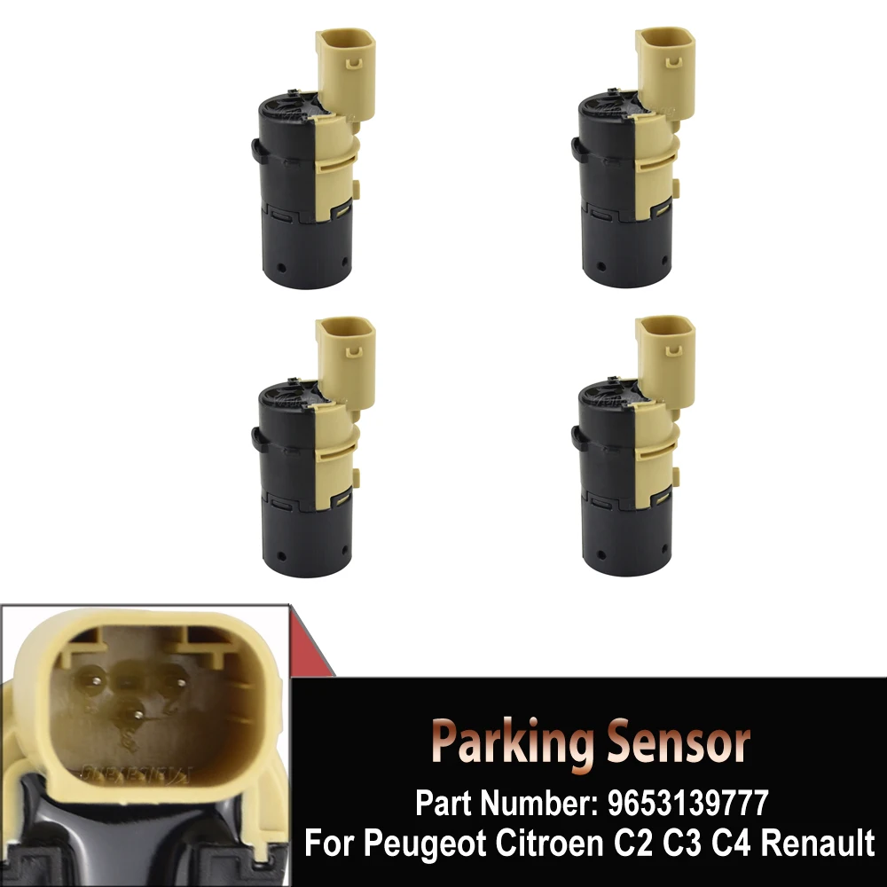 

4PCS PDC Parking Sensor For Peugeot Citroen C2 C3 C4 Renault 307 SW CC 659095 602775 9653139777 9649186580 9643326380