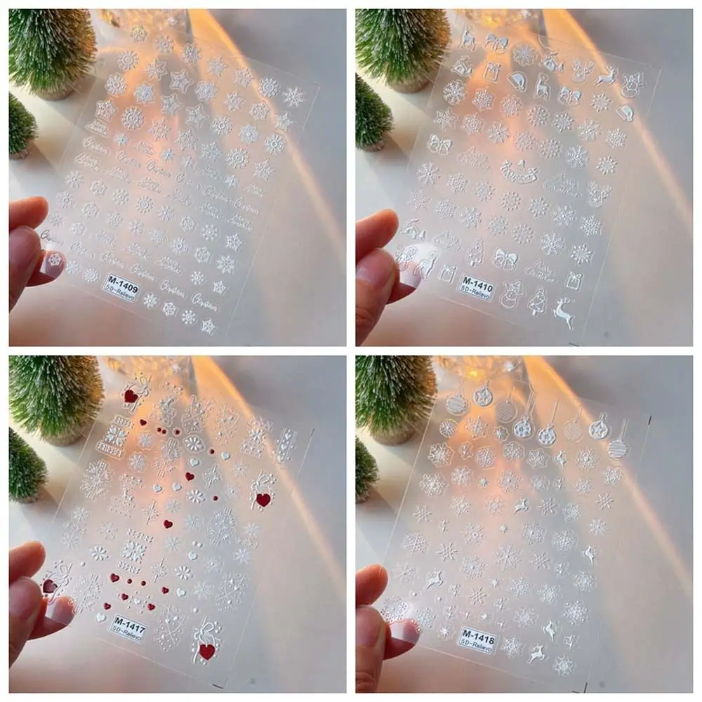 Xmas Nail Charms Christmas Snowflake Nail Stickers Nail Accessories Manicure Ornaments Christmas Snowflake Nail Decals