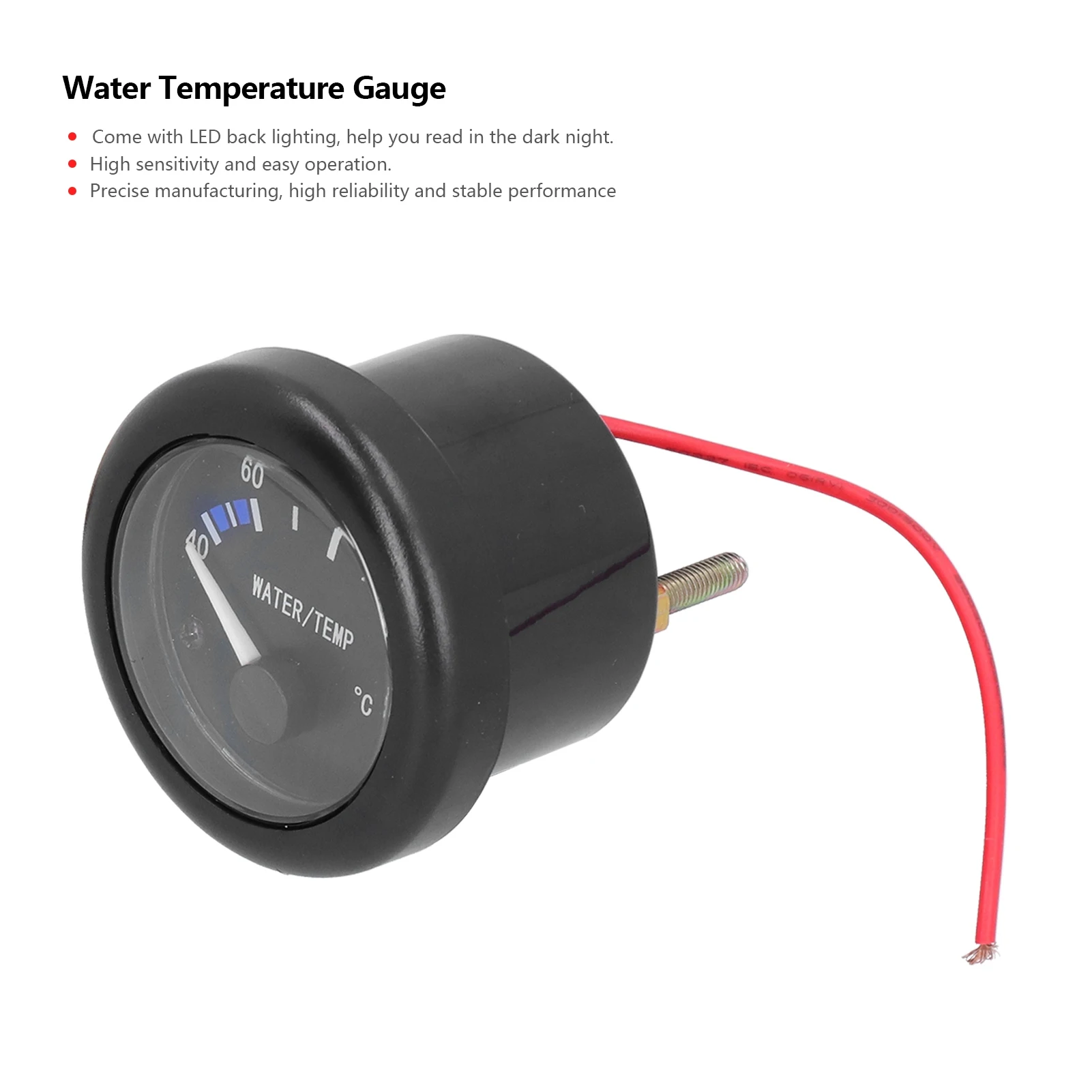 해수 온도계 40-120 ℃ 알람 센서 표시등이 있는 LED 백라이트 12V