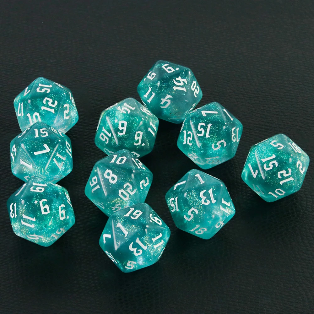 Game Dice 20 Sided Mixed Colours Polyhedral Dice D20 Amazing Glitter Dice for RPG DND Math Teaching Playing Tabletop Games