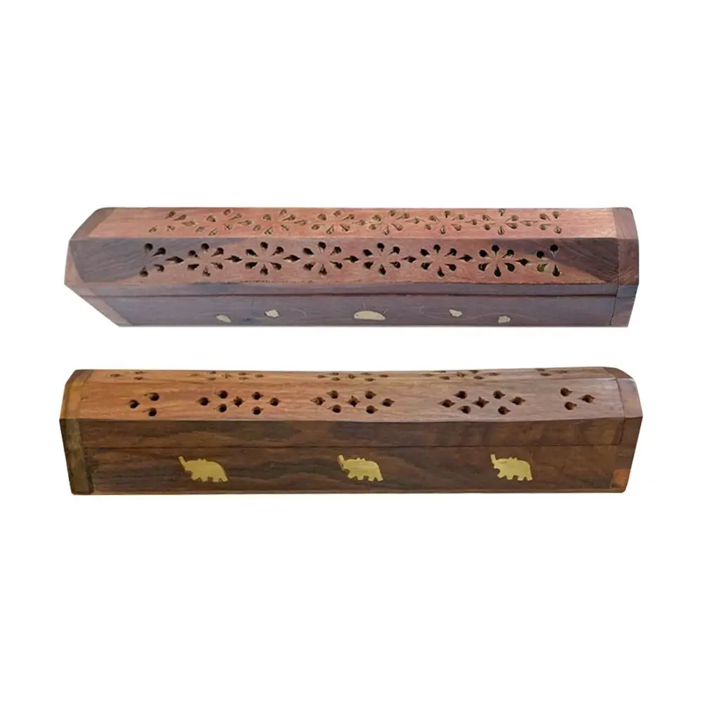Wooden Incense Stick Holder Burning Insence Box Insense Burner Ash Catcher Chinese Style Gift Home Decoration