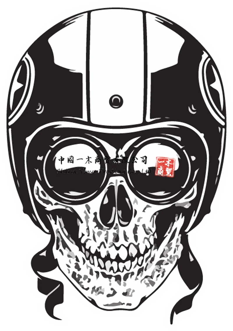 Skull Moto Casco Gangster Bad Vinyl Sticker Decal Window Car Van Bike