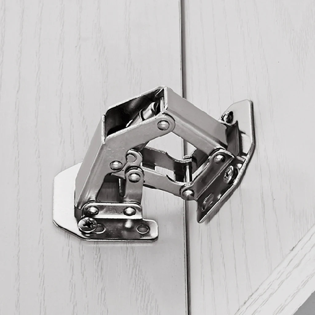 90 Degree 3" Cabinet Hinges No-Drilling Bridge Shaped Spring Door Hinge For Cupboard Furniture With Screws