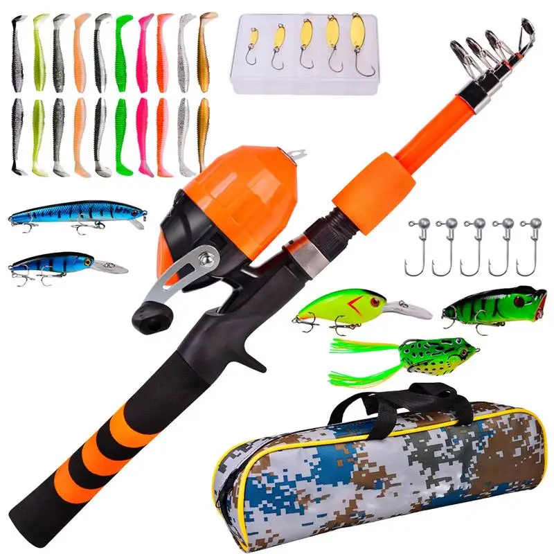 

Fishing Rod And Reel Combo Kids Fishing Rod And Reel Combos Full Kit Fishing Pole Kids Fishing Rod And Reel Set Fishing Gear For