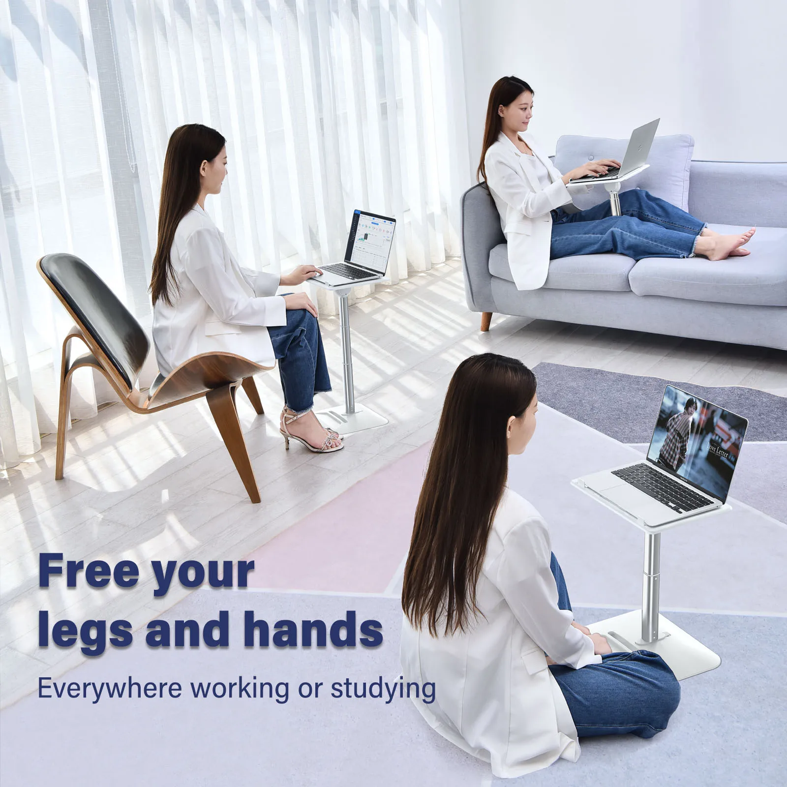 Eary Adjustable Laptop Floor Stand Tablet Holder for Desk Ergonomic design  Table for Macbook Air Pro PC Cooling Notebook Stand