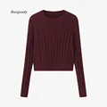 Burgundy knitted