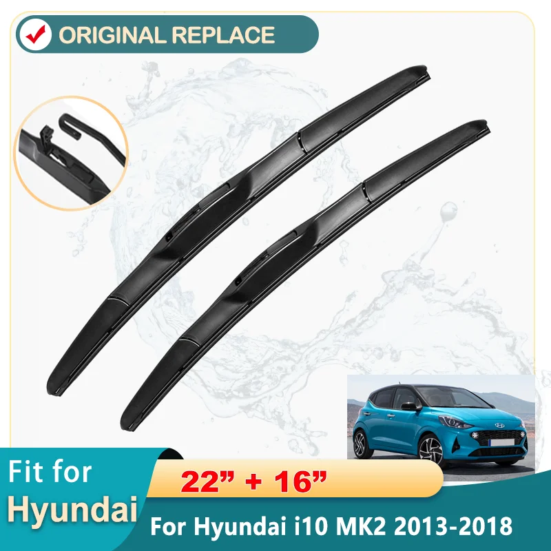 ForHyundaii10MK220132018CarFrontRearWiperBladesSoftRubber